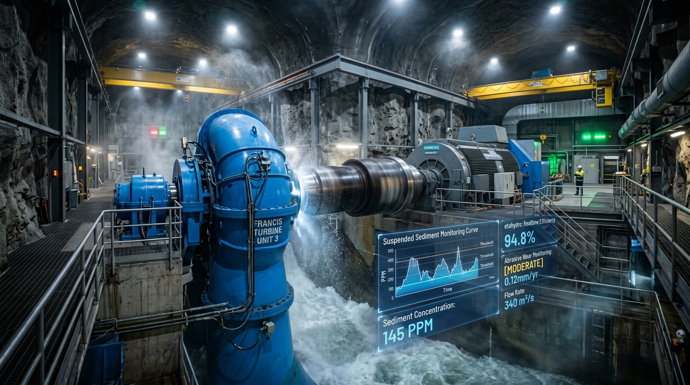Szene 6 - Wasserkraftwerksturbine mit etahydro Schwebstoff-Monitoring