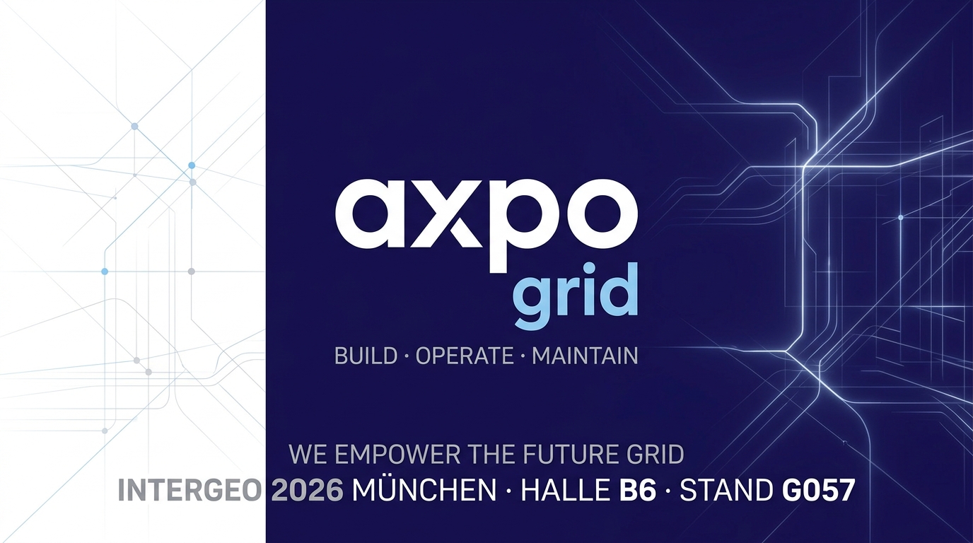 Szene 7 - Axpo Grid INTERGEO 2026 Standhinweis und Outro